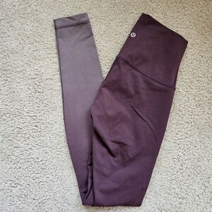 Lululemon wunder under high rise tight 28" inseam purple ombre size 4
